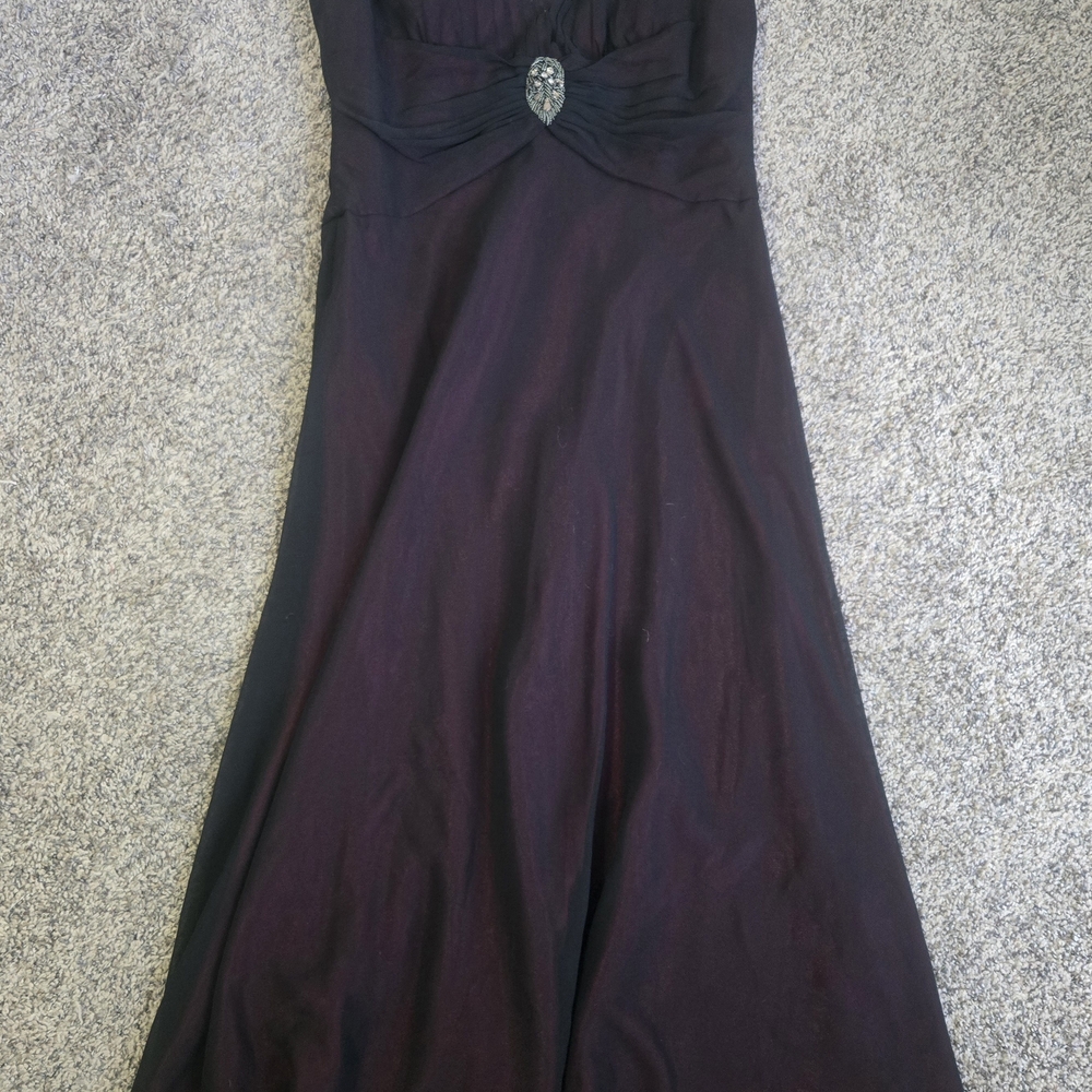 Jones Wear Strapless Black Evening Gown with Jewel Accent